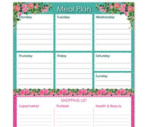 Macaroon A4 Planner Menu & Shopping - Ruby