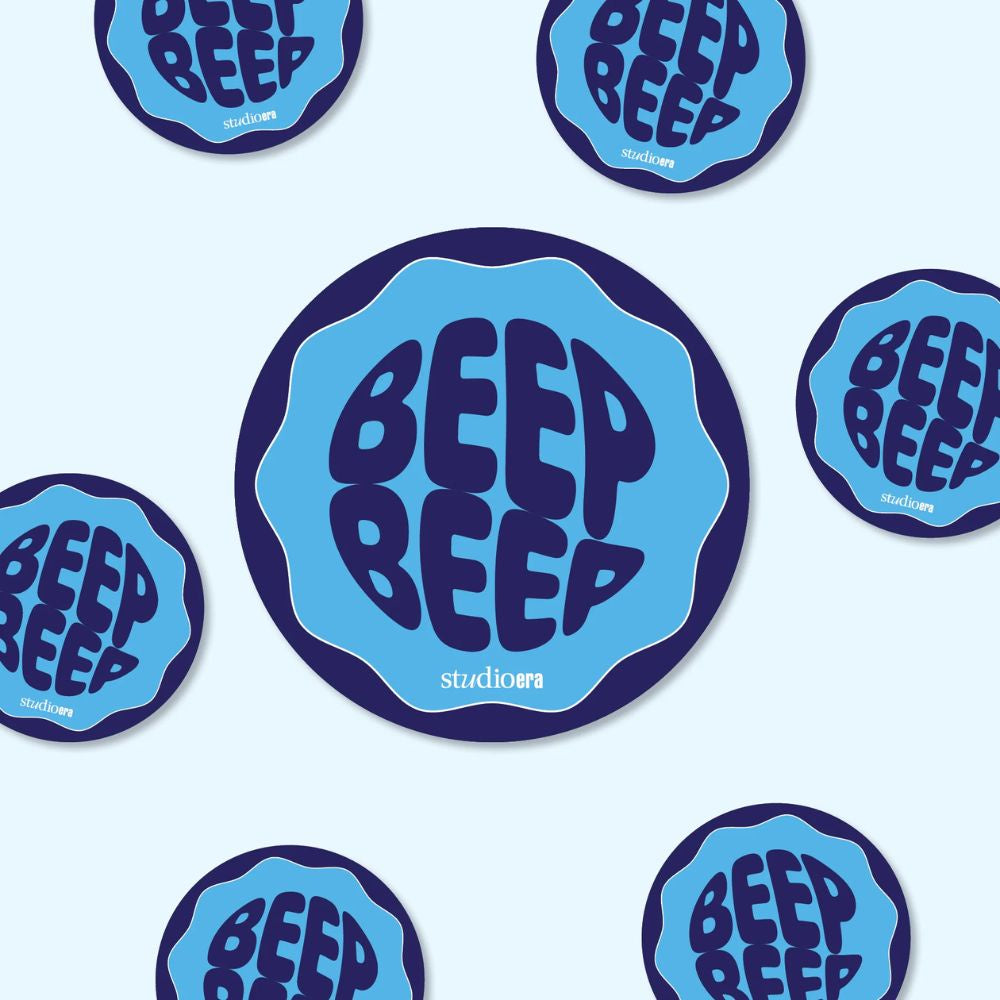 Licence  Disk Sticker - Beep Beep Blue