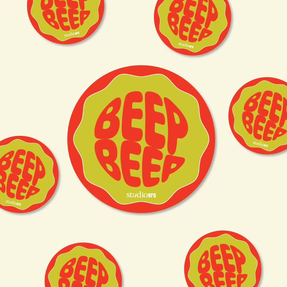 Licence  Disk Sticker - Beep Beep Orange