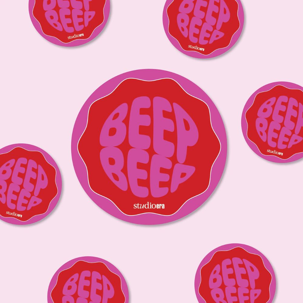 Licence  Disk Sticker - Beep Beep Pink