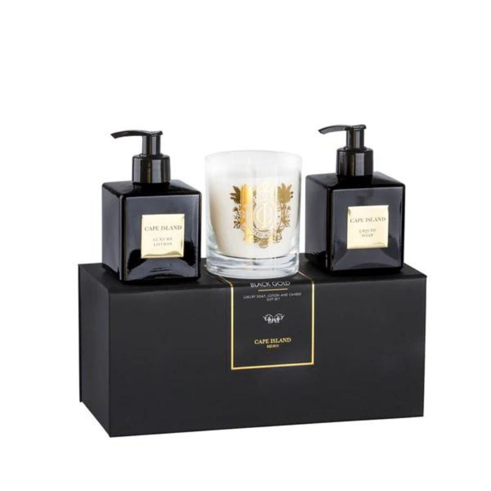 Cape Island Gift Set  Black Gold  - Soap, Lotion & Candle