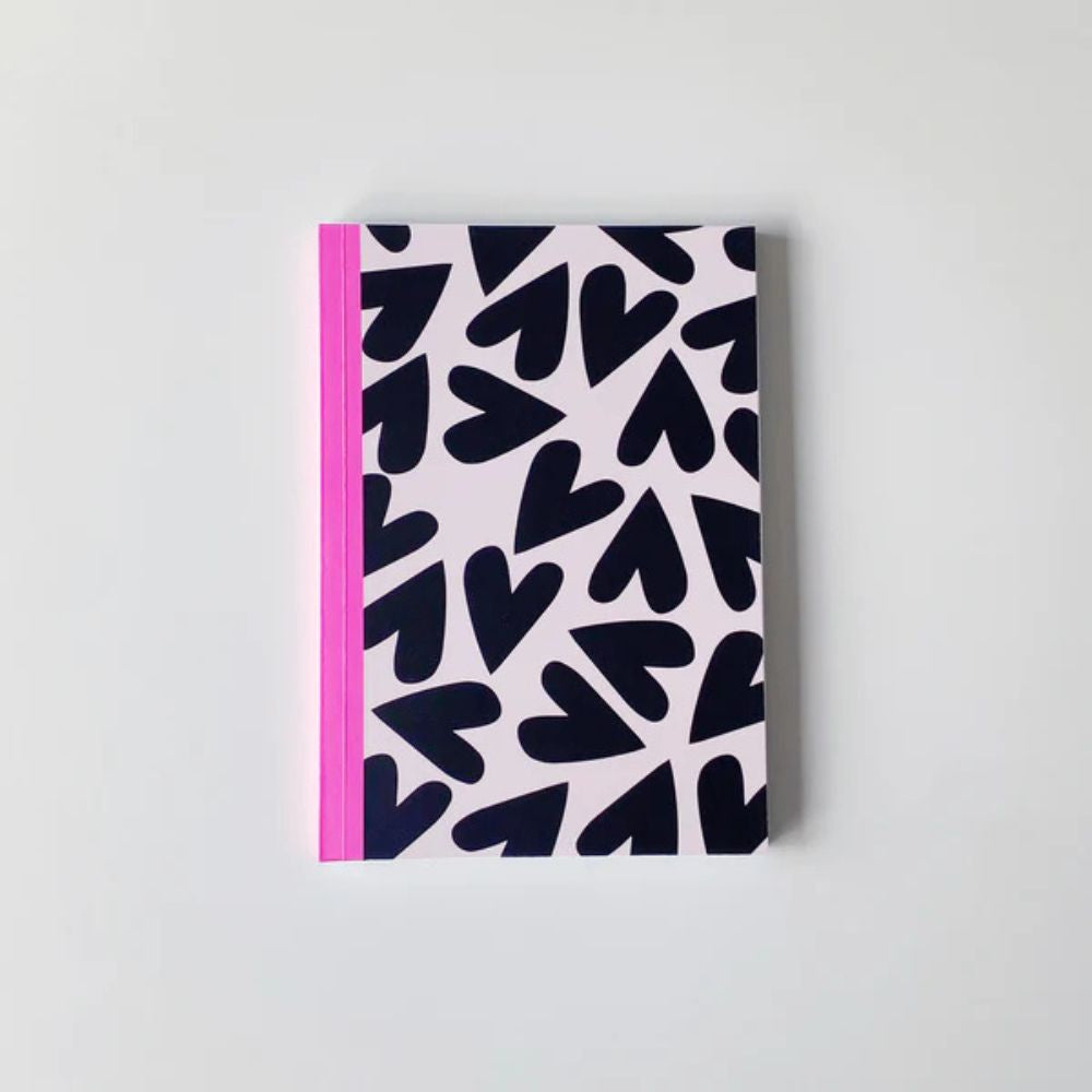 Tish & Shoo Notebook - Black Hearts