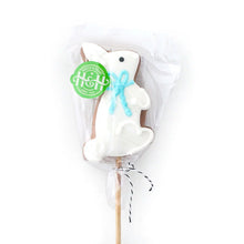 Load image into Gallery viewer, Harck &amp; Heart Gingerbread Bunny Pop - White with Blue Bow
