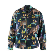 Load image into Gallery viewer, Rush Lined Bomber Jacket - Cobalt Leopard
