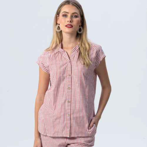 Signature by Des Cassis Shirt - Red & White stripes