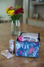 Load image into Gallery viewer, A Love Supreme Small Cooler Bag - Floral Kingdom White on Blue
