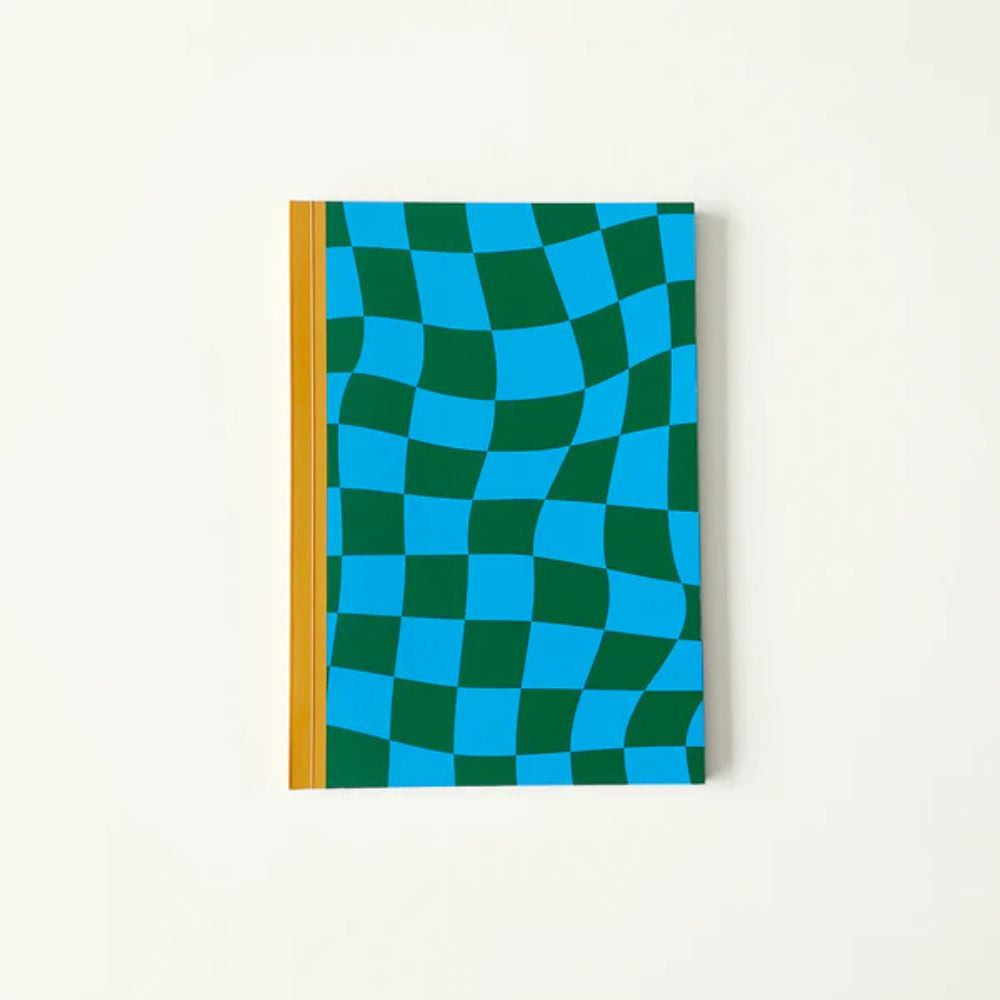 Tish & Shoo Notebook - Blue Wavy Checkers