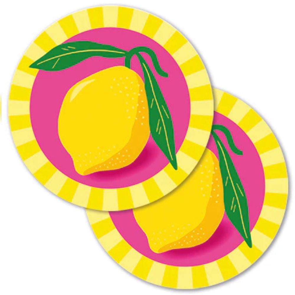 Macaroon Disposable Coasters Set of 6 - Amalfi Lemon