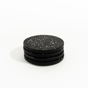Elikia Terrazzo Coin Coaster Set - Black