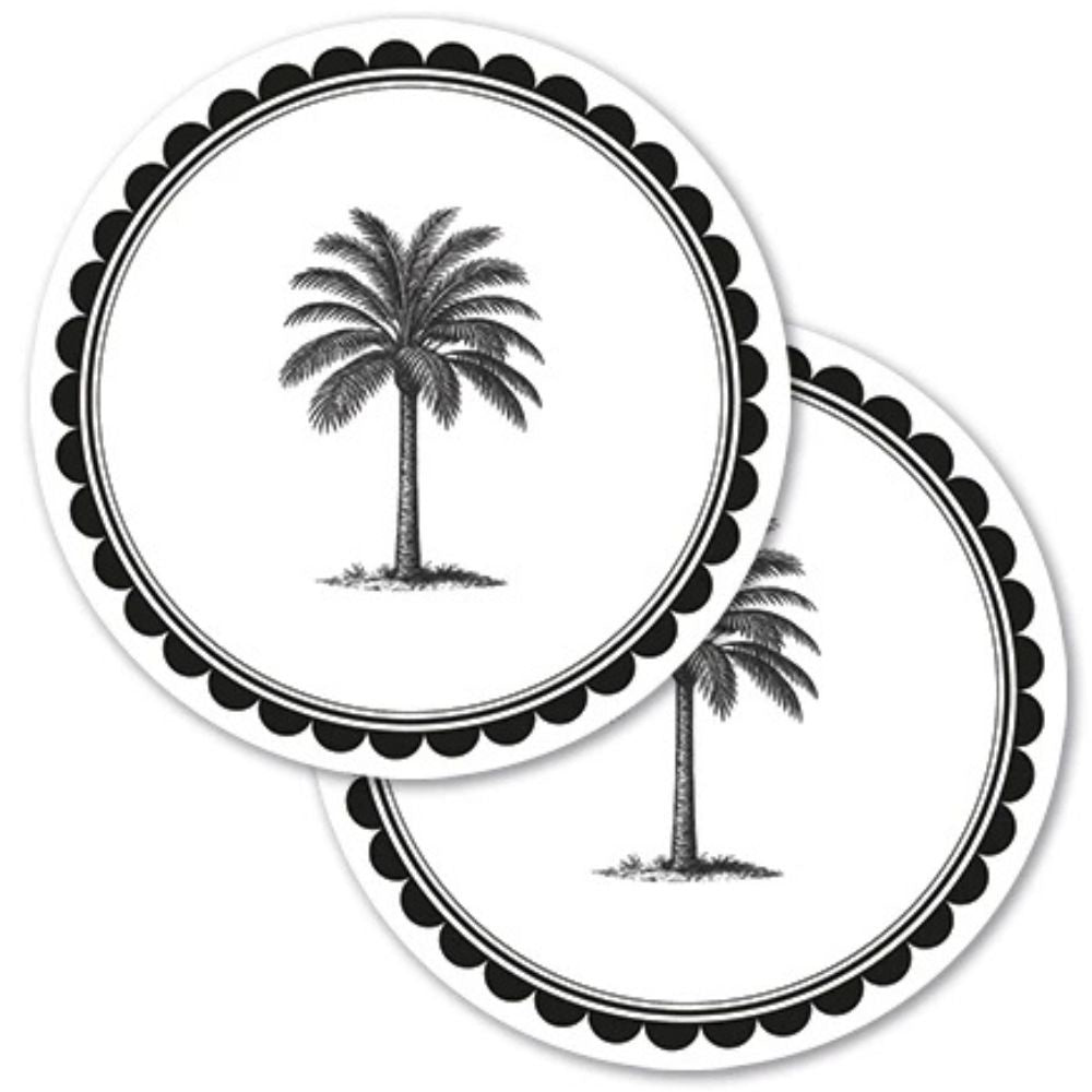 Macaroon Disposable Coasters Set of 6 - Palm Beach Black