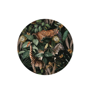 License disc sticker with a jungle animal design on a black background