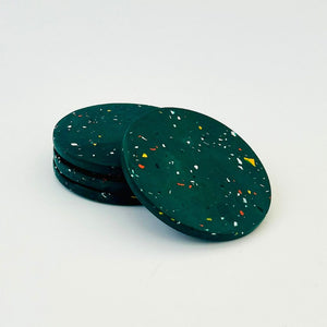 Elikia Terrazzo Coin Coaster Set - Green
