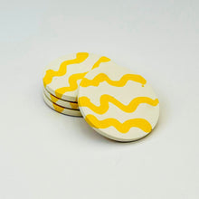 Load image into Gallery viewer, Elikia Wave Coin Coaster Set - Yellow
