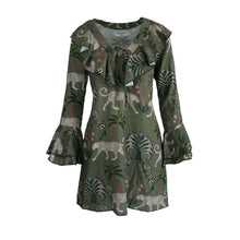 Load image into Gallery viewer, Rush Flounce Dress - Okavango Olive
