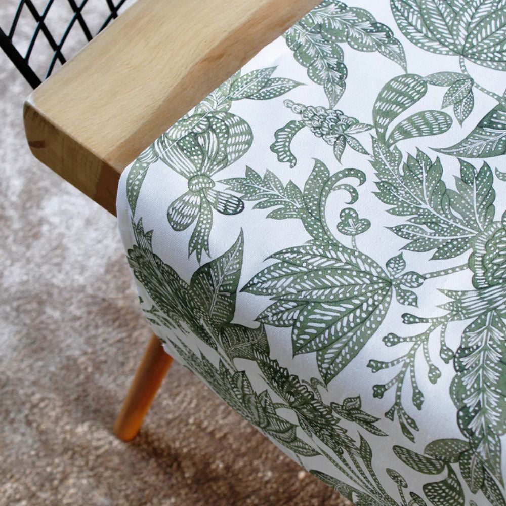 Safari & Sea  6-8 Seater Table Runner - Batik Green