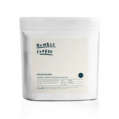 Humble Coffee house blend packaging on a white background