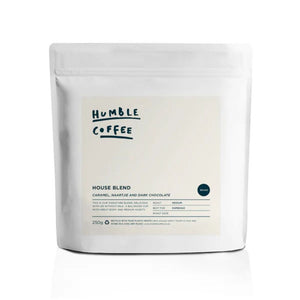 Humble Coffee house blend packaging on a white background