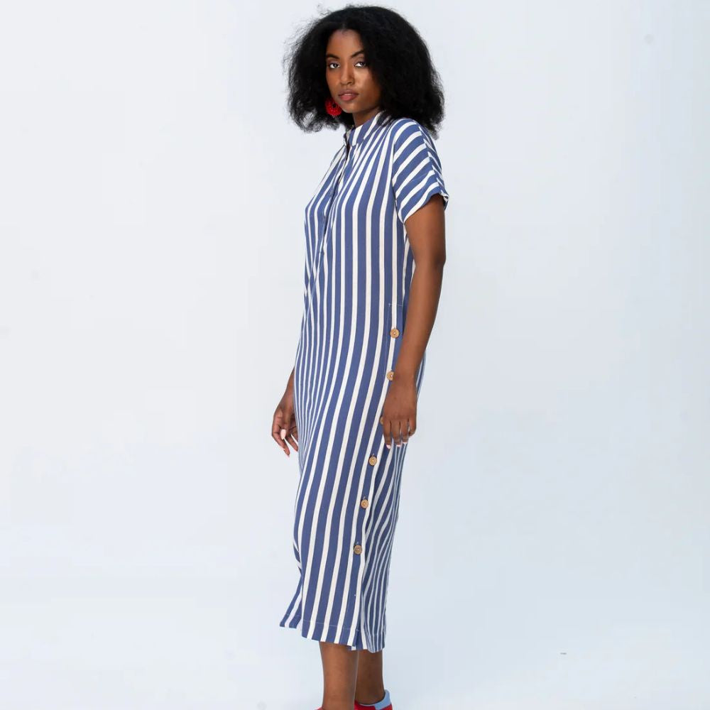 Signature Iris Kaftan - Blue & White