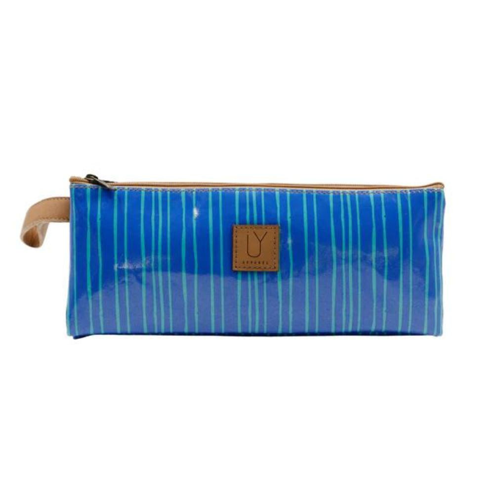 IY 3 Zip Pencil Case - Stripe Aqua