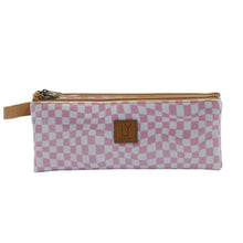 Load image into Gallery viewer, IY 3 Zip Pencil Case - Warped Check Pink
