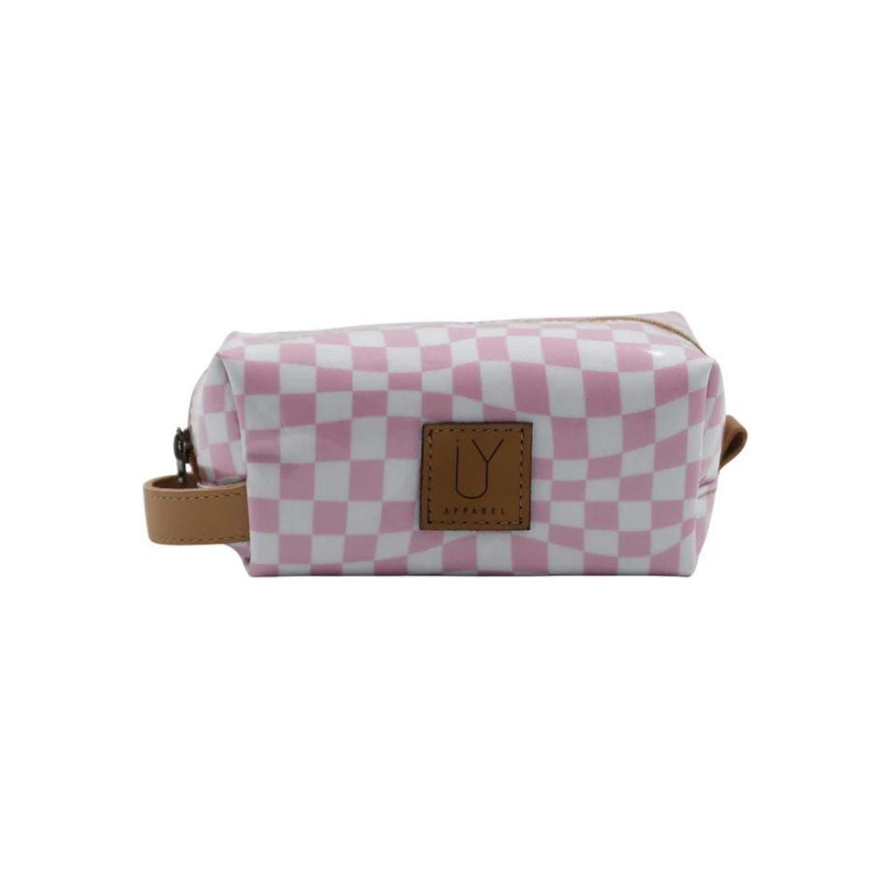 IY Cosmetic Bag - Warped Check Pink