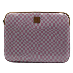 IY Laptop Sleeve Large - Warped Check Pink