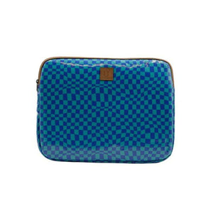 IY Laptop Sleeve Medium - Warped Check Aqua