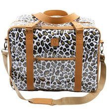 Load image into Gallery viewer, IY Overnight Bag with Leather Handles - Leopard Khaki
