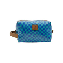 Load image into Gallery viewer, IY Soft Cosmetic Bag - Warped Check Aqua
