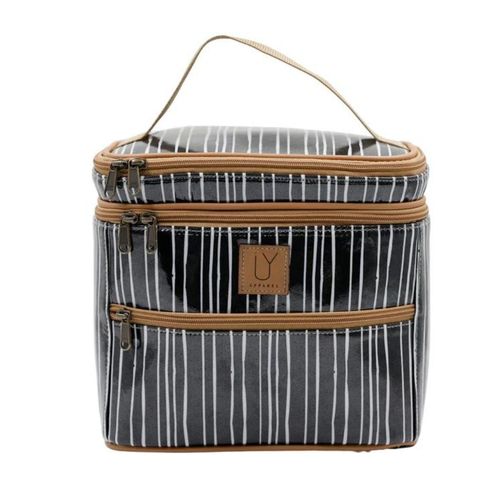 Iy Standup Toiletry Bag - Stripe Black & White