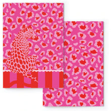 Load image into Gallery viewer, Two pink notebooks with red leopard print design on a white background

