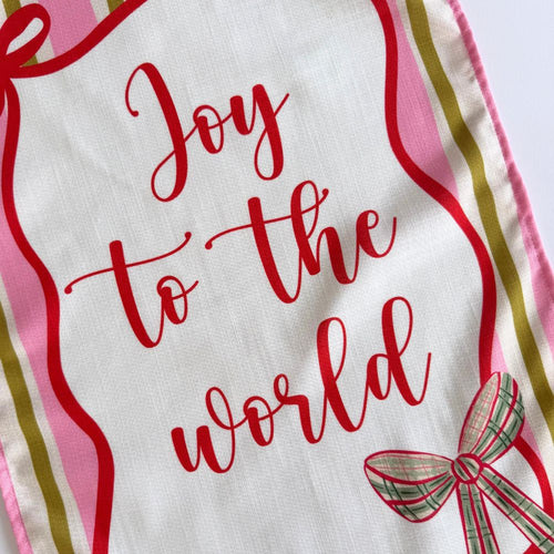 Joy to the world christmas tea towel