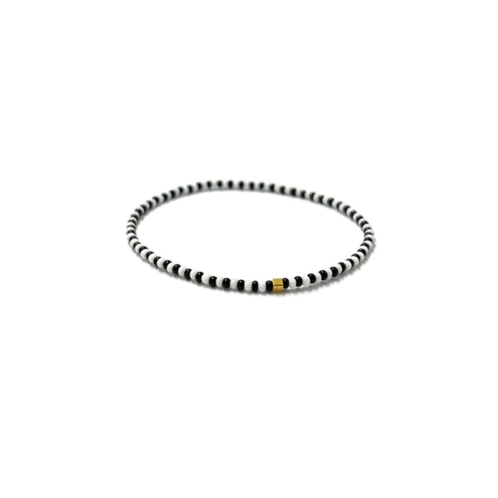 Kiki Collection Single Beaded Bracelet - Zebra Crossing