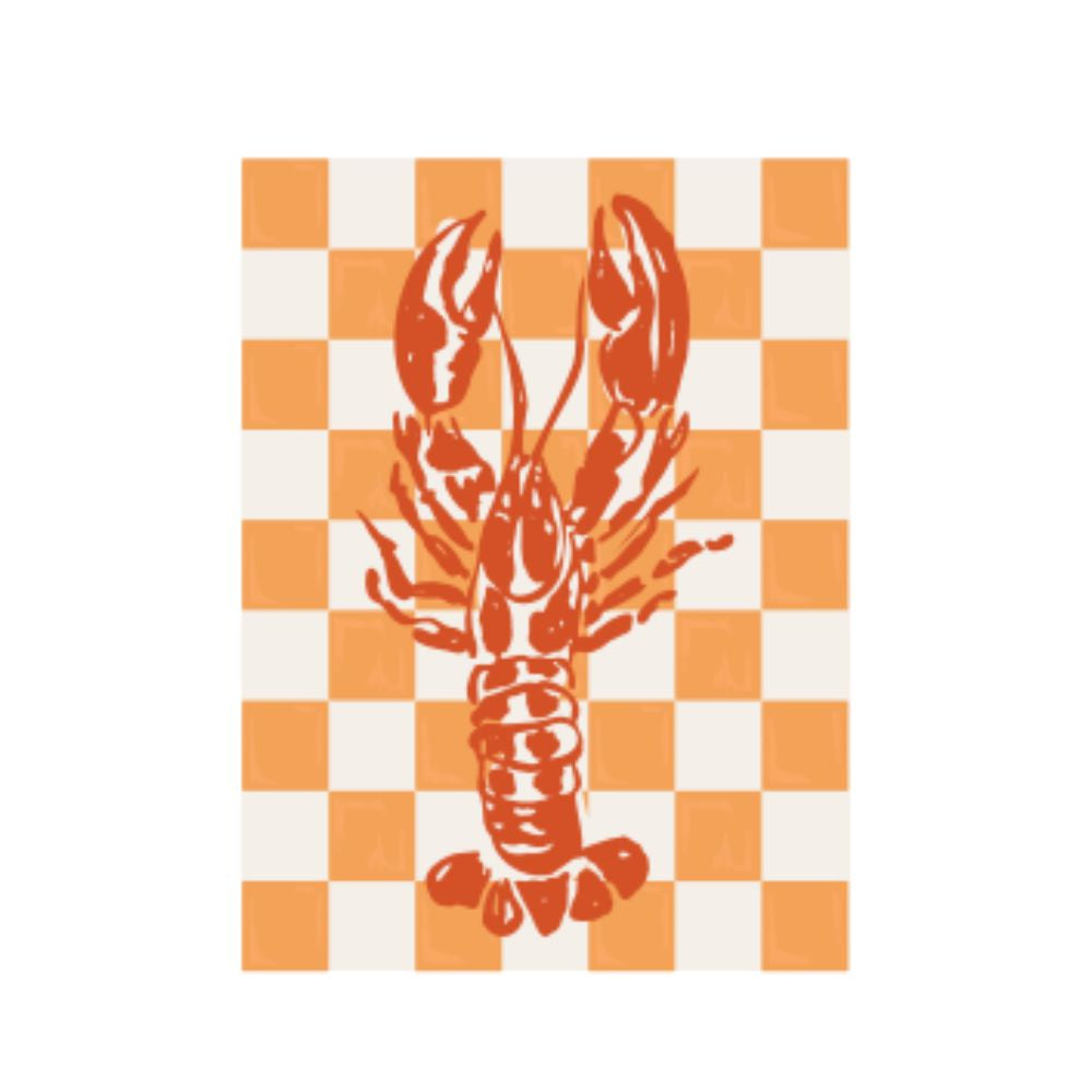 Studio Italiana Card - Lobster & Orange Check