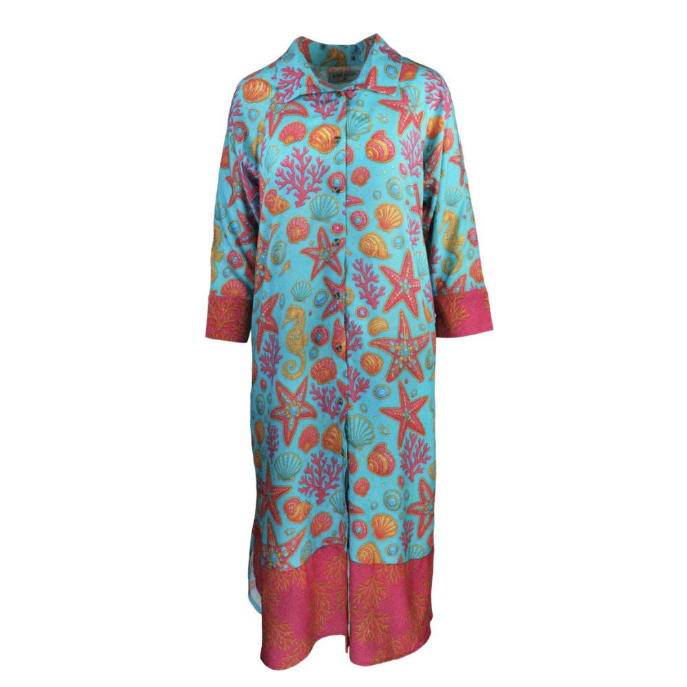 Colorful dress with marine pattern on a white background