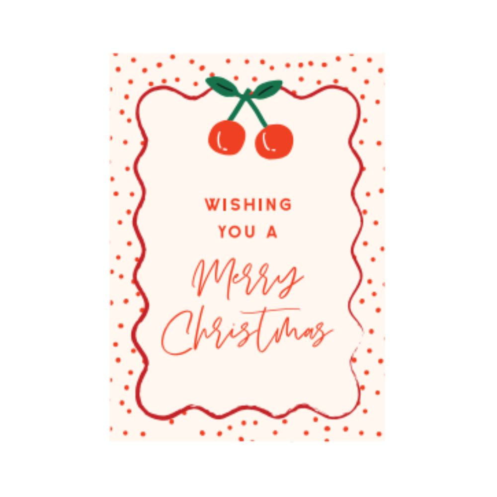 Studio Italiana Card - Wishing you a Merry Christmas (Cherries)