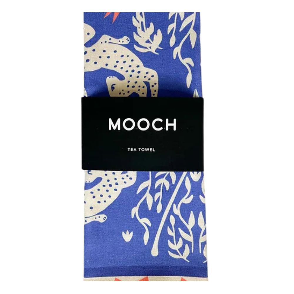 Mooch Tea Towel - Sun Leopard Royal Blue