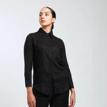 Load image into Gallery viewer, Muze resort L/S Top - Black Modal Linen
