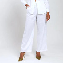 Load image into Gallery viewer, Muze Relaxed Palazzo Pants - White Modal Linen
