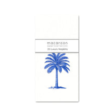 Load image into Gallery viewer, Pack of napkins with a blue palm tree design on a white background
