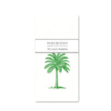 Load image into Gallery viewer, Pack of 25 luxury napkins with a palm tree design on a white background
