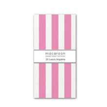 Load image into Gallery viewer, Pack of 25 luxury napkins with pink and white stripes on a white background
