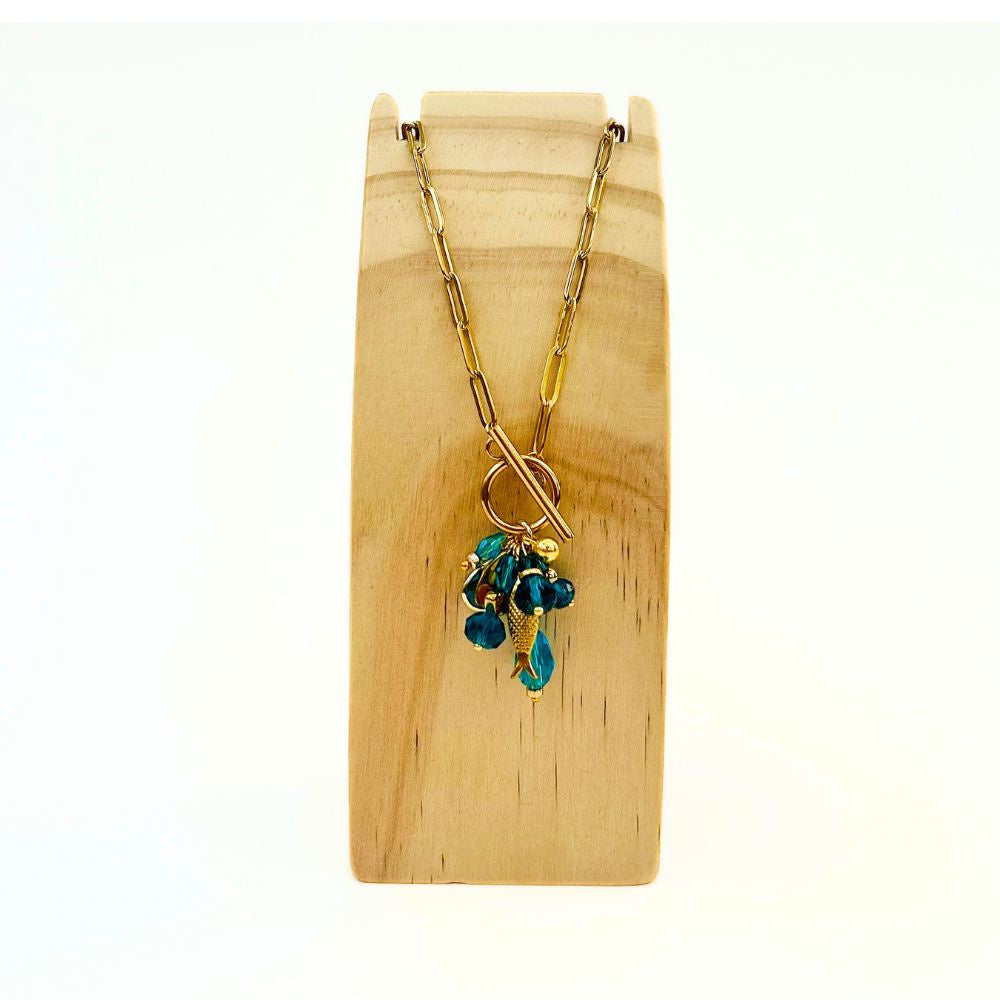 The Nikabox Paperclip Necklace - Azure Fish