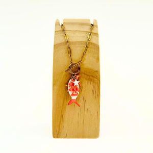 The Nikabox Paperclip Necklace - Coral Fish