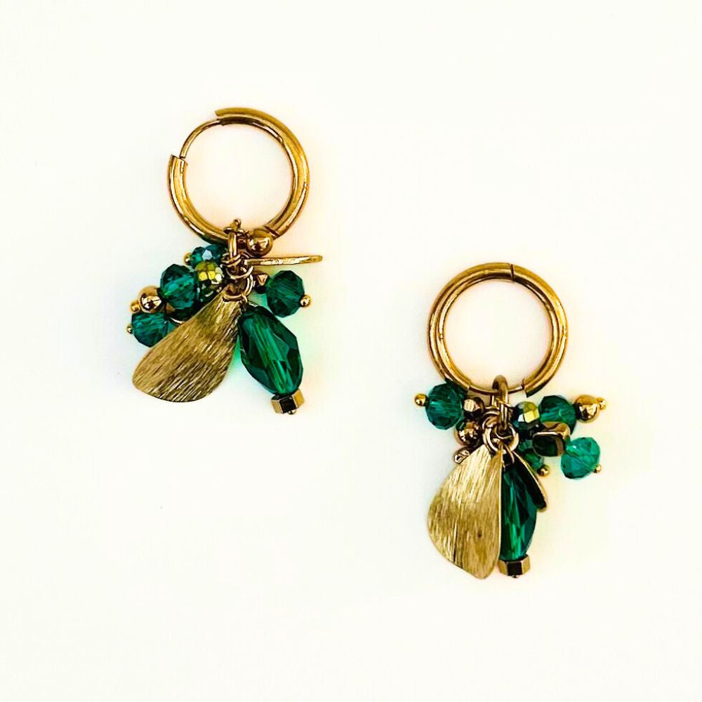 The Nikabox Hoops - Emerald Green Leaves