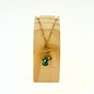 The Nikabox Paperclip Necklace - Emerald Green