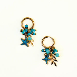 The Nikabox Hoops - Turquoise Starfish