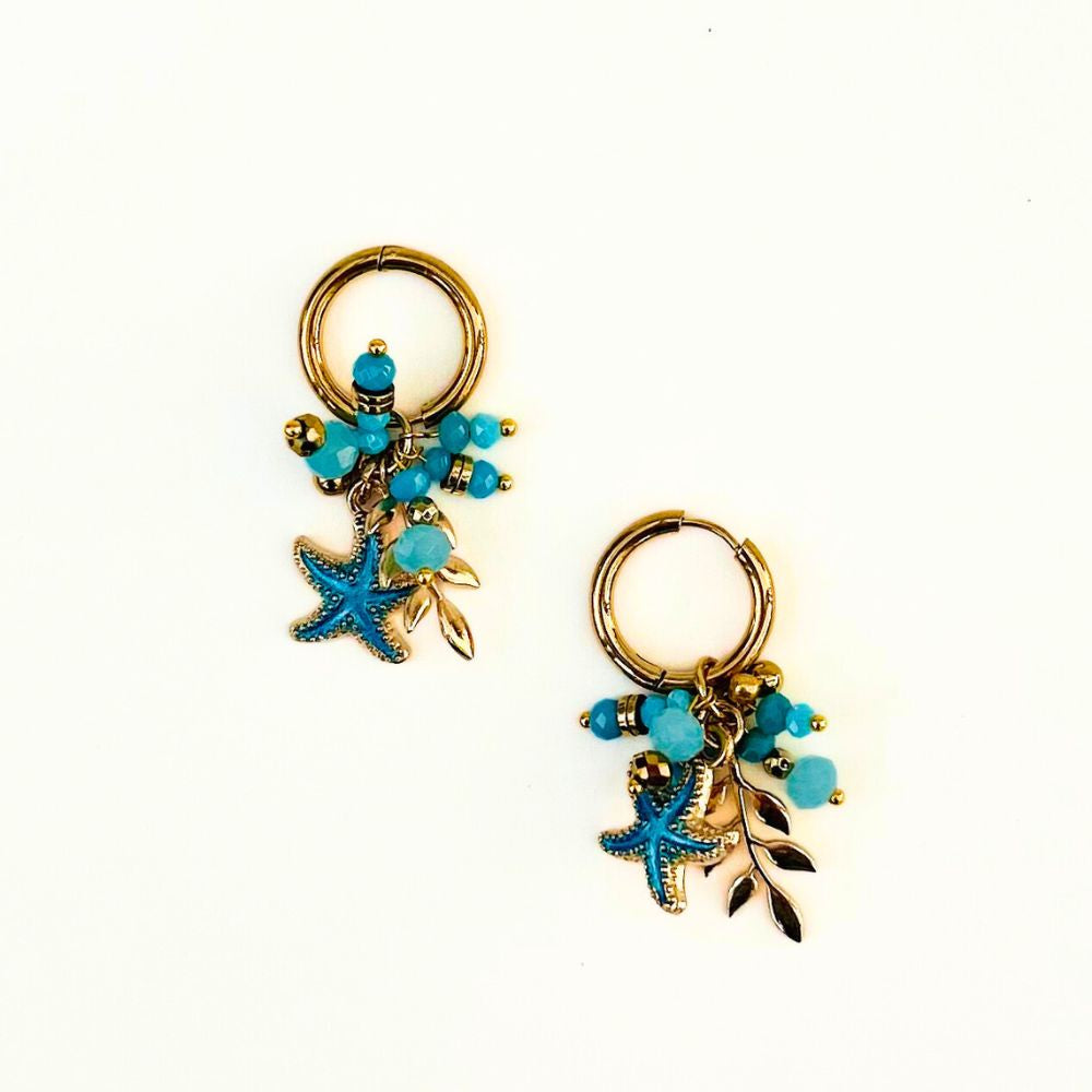 The Nikabox Hoops - Turquoise Starfish