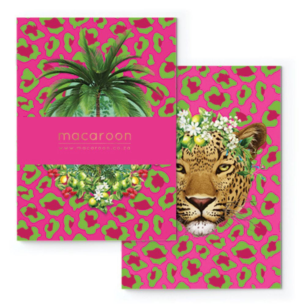 Macaroon A5 Journal Set of 2 - Leopard Ruby New