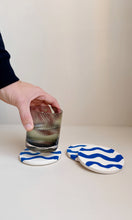 Load image into Gallery viewer, Elikia Wave Coin Coaster Set - Blue
